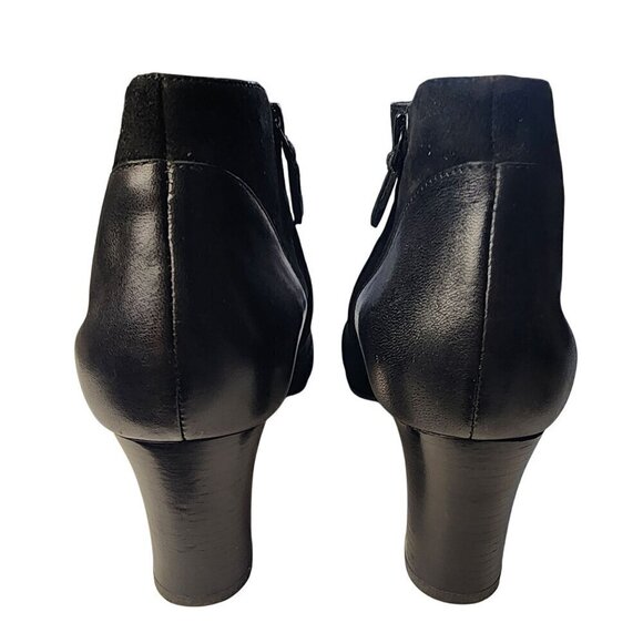 Cole Haan Genuine Suede & Leather Zip Ankle Boots Black Size 9 - Picture 6 of 15